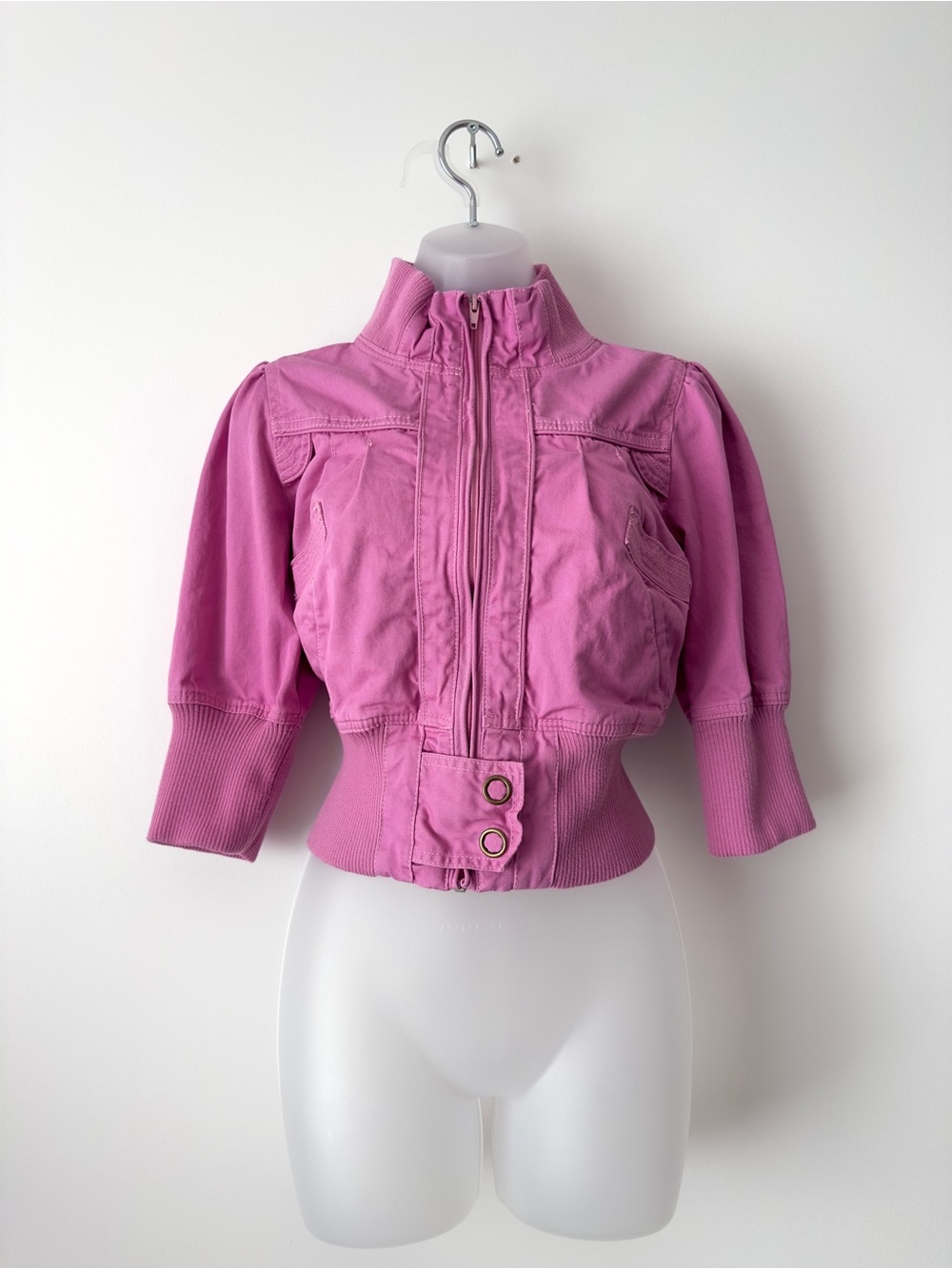 y2k cropped pink purple ribbed jacket